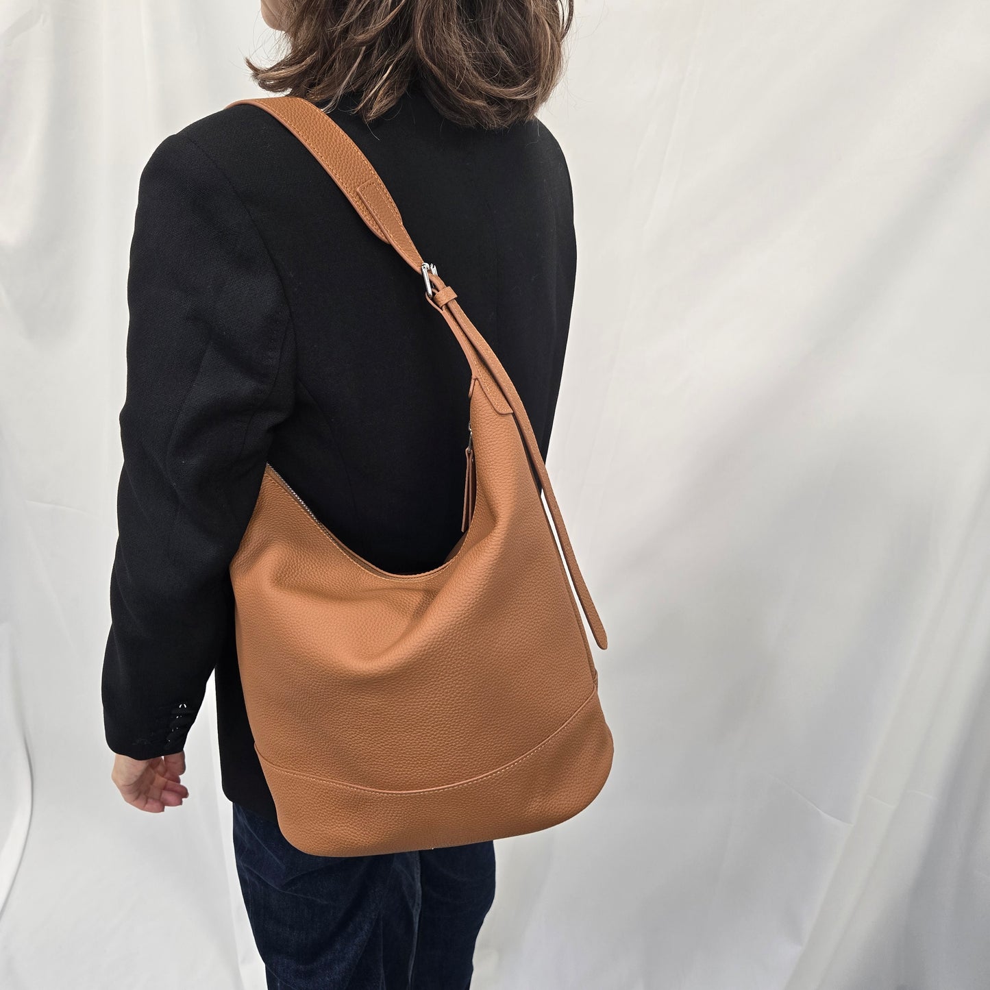 Korea Soft Pebble Leather Hobo Bag