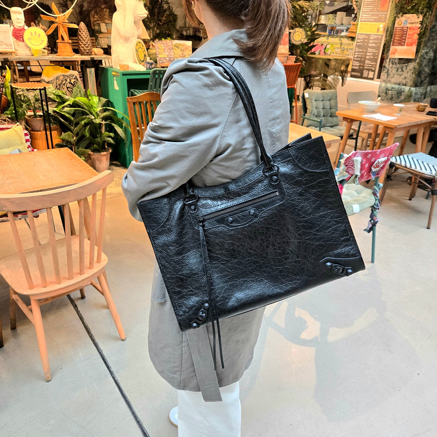 Korea Cow Leather City Tote