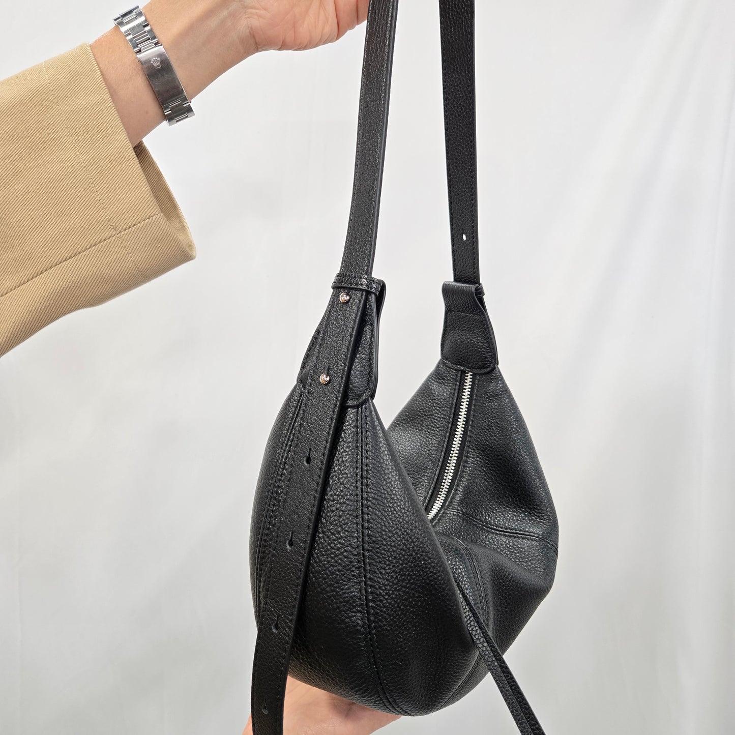 Korea Soft Pebble Leather Croissant Bag