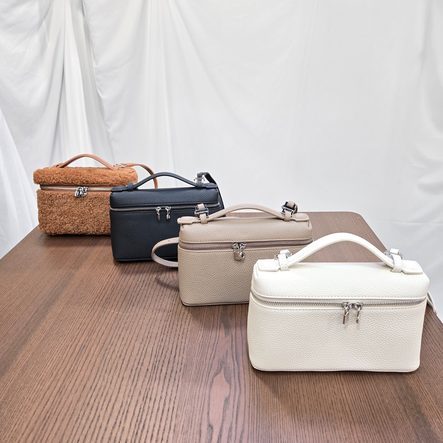 Korea Soft Pebble Leather Zipper Pouch 