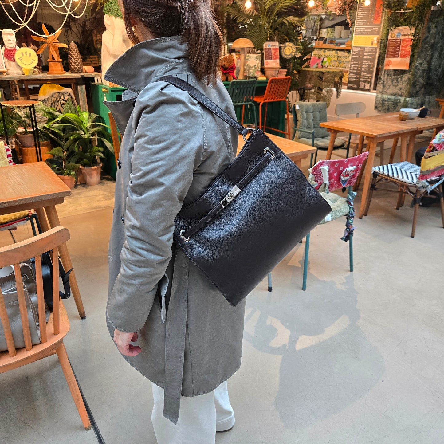 Korea Cow Leather Belt Soft Structural Bag