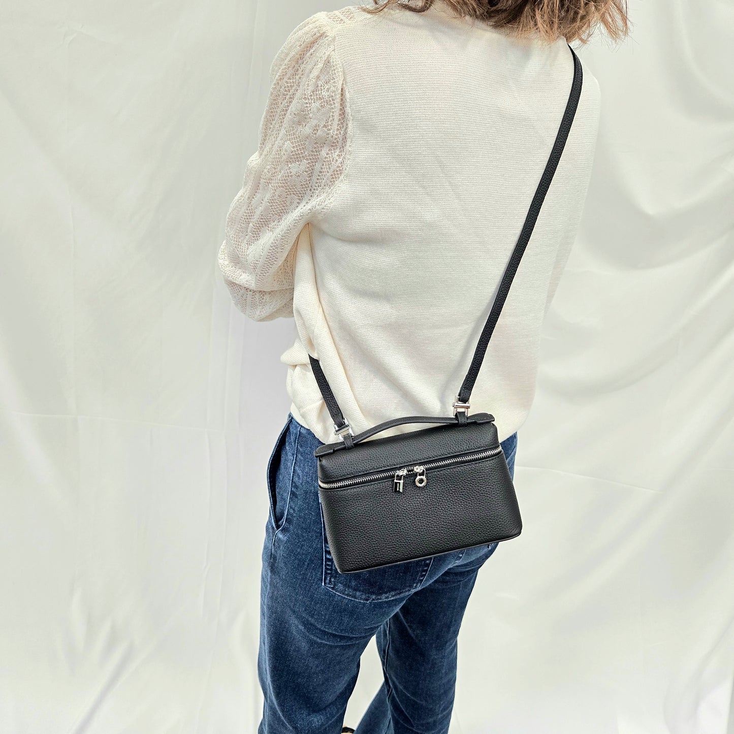 Korea Soft Pebble Leather Zipper Pouch 