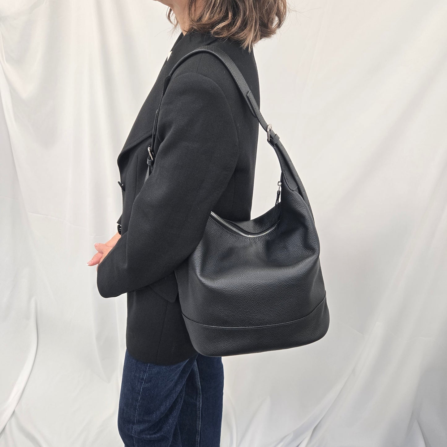 Korea Soft Pebble Leather Hobo Bag