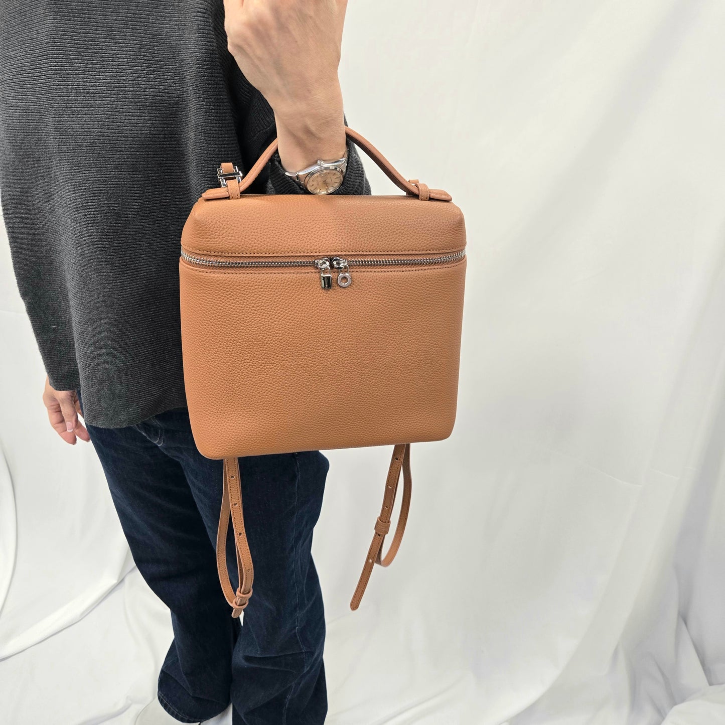 Korea Soft Pebble Leather LP Backpack