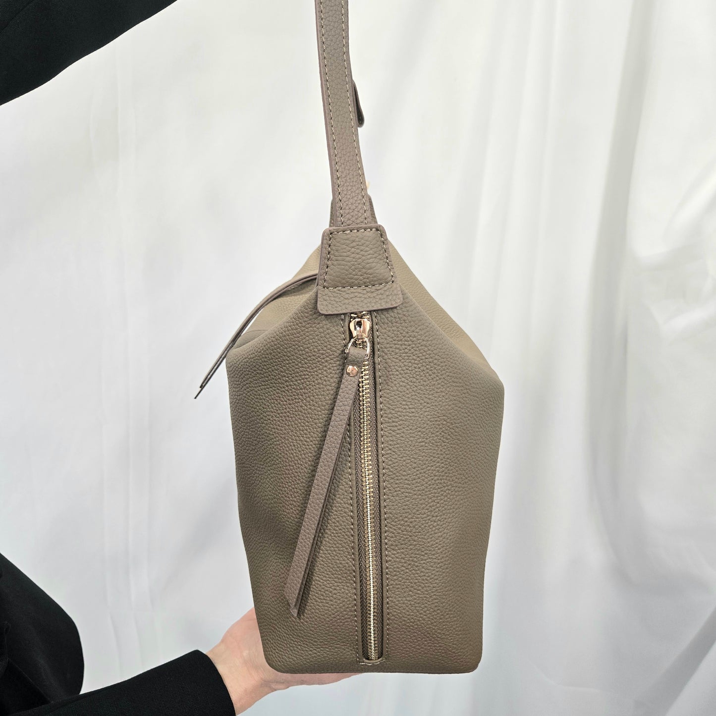 Korea Soft Pebble Leather Shoulder Backpack 2 in 1