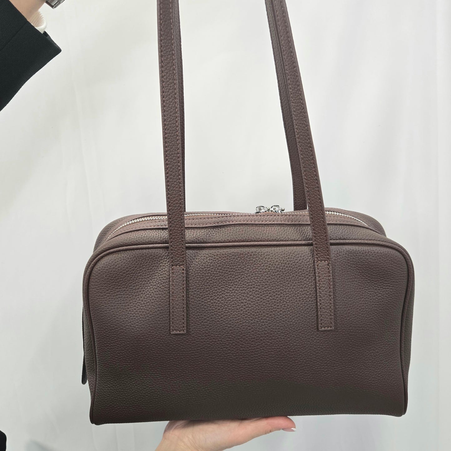 Korea Soft Pebble Leather Boston Bag