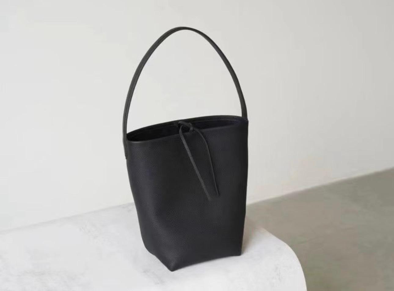 Korea Soft Pebble Leather Bucket Tote