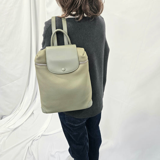 Korea Soft Pebble Leather Travel Backpack