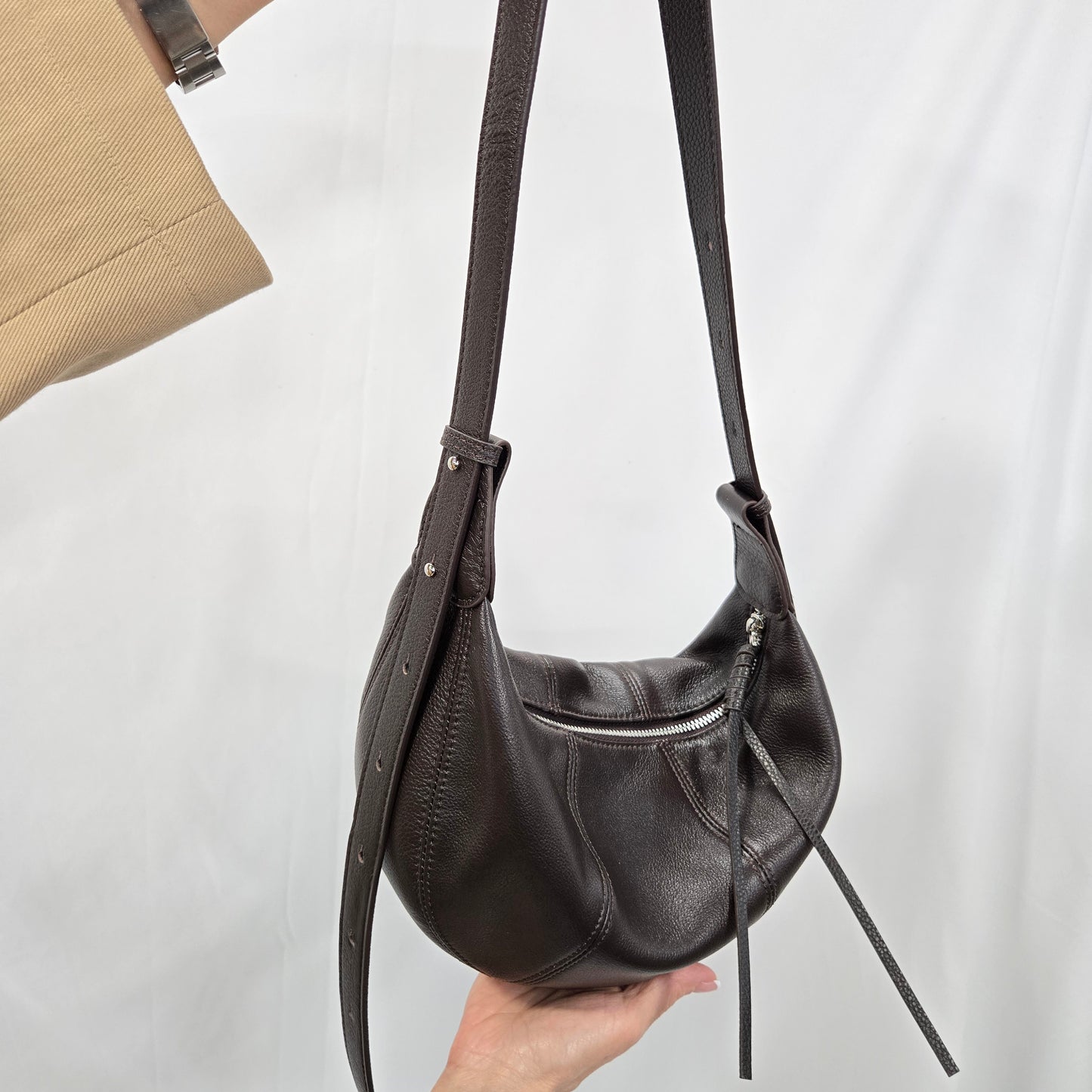 Korea Soft Pebble Leather Croissant Bag