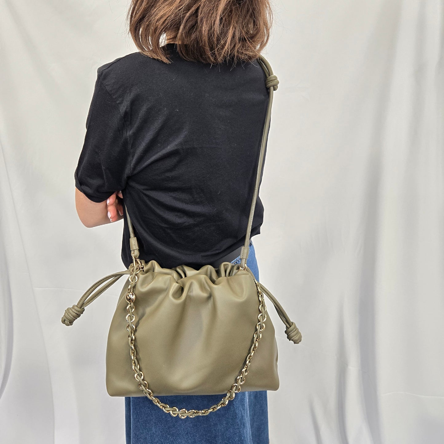 Korea Soft Calf Leather Chain Purse