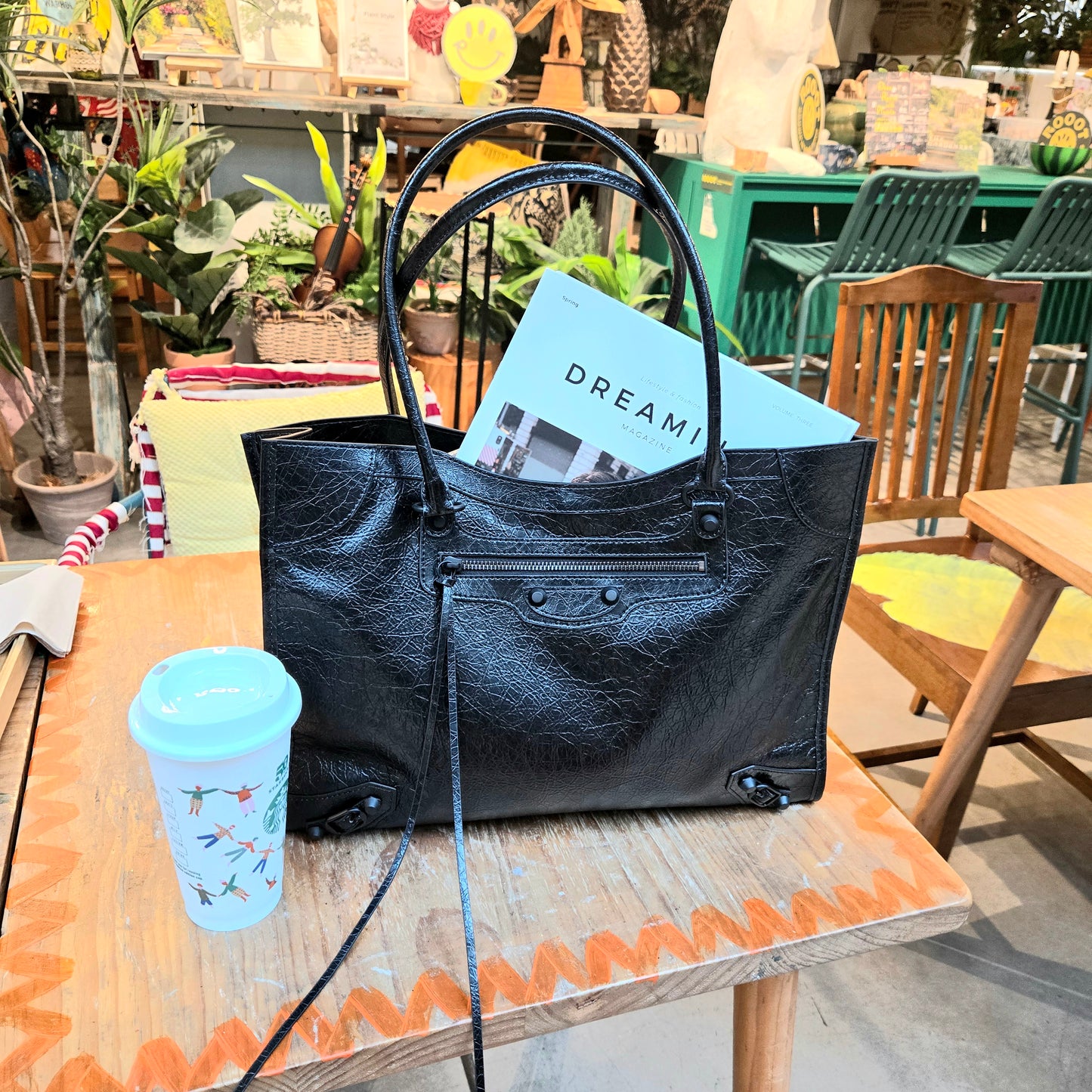 Korea Cow Leather City Tote