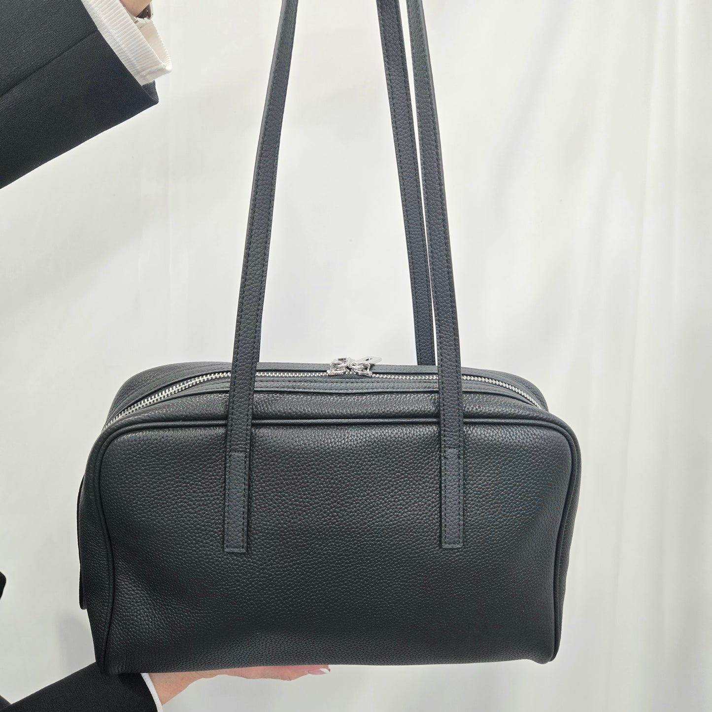 Korea Soft Pebble Leather Boston Bag