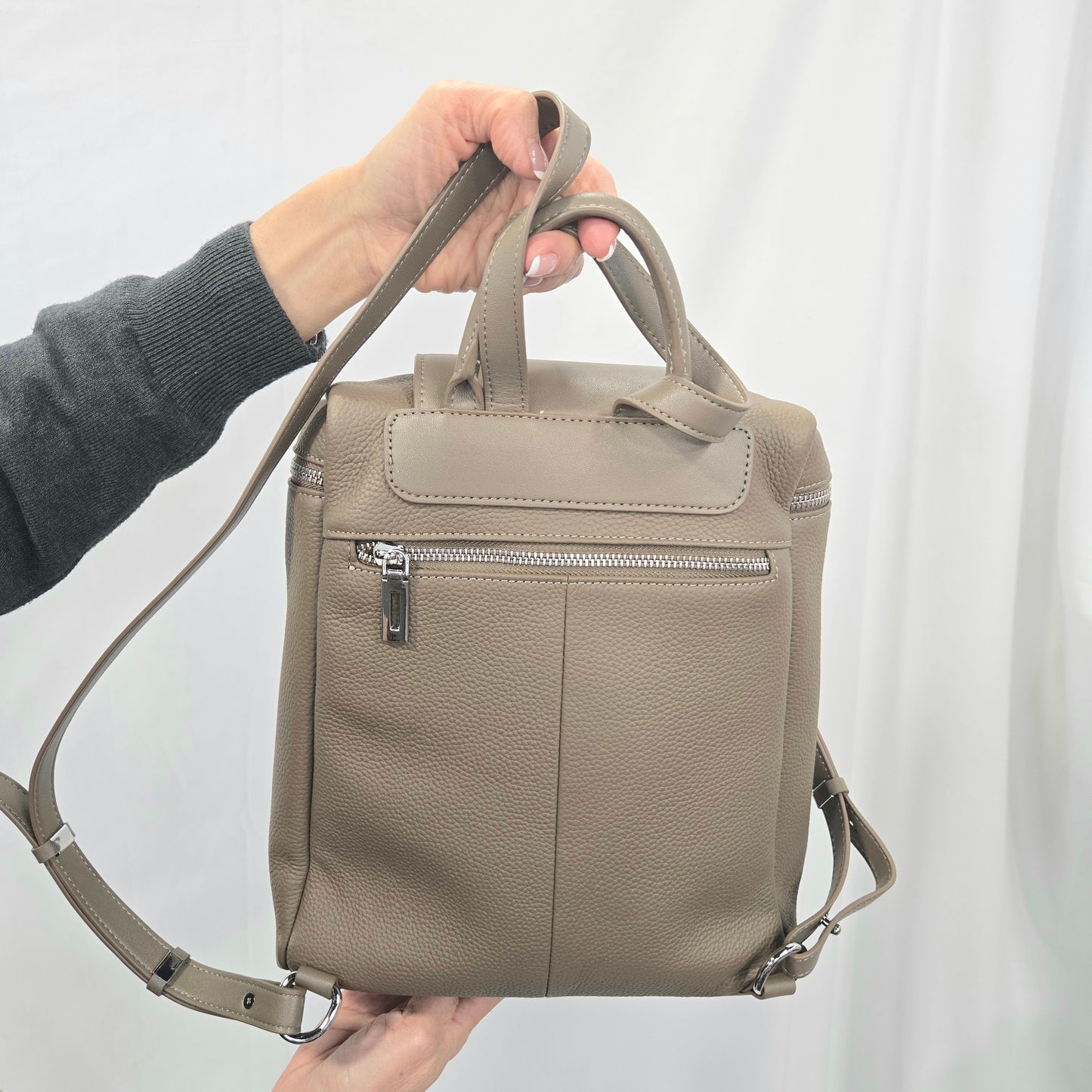 Korea Soft Pebble Leather Travel Backpack