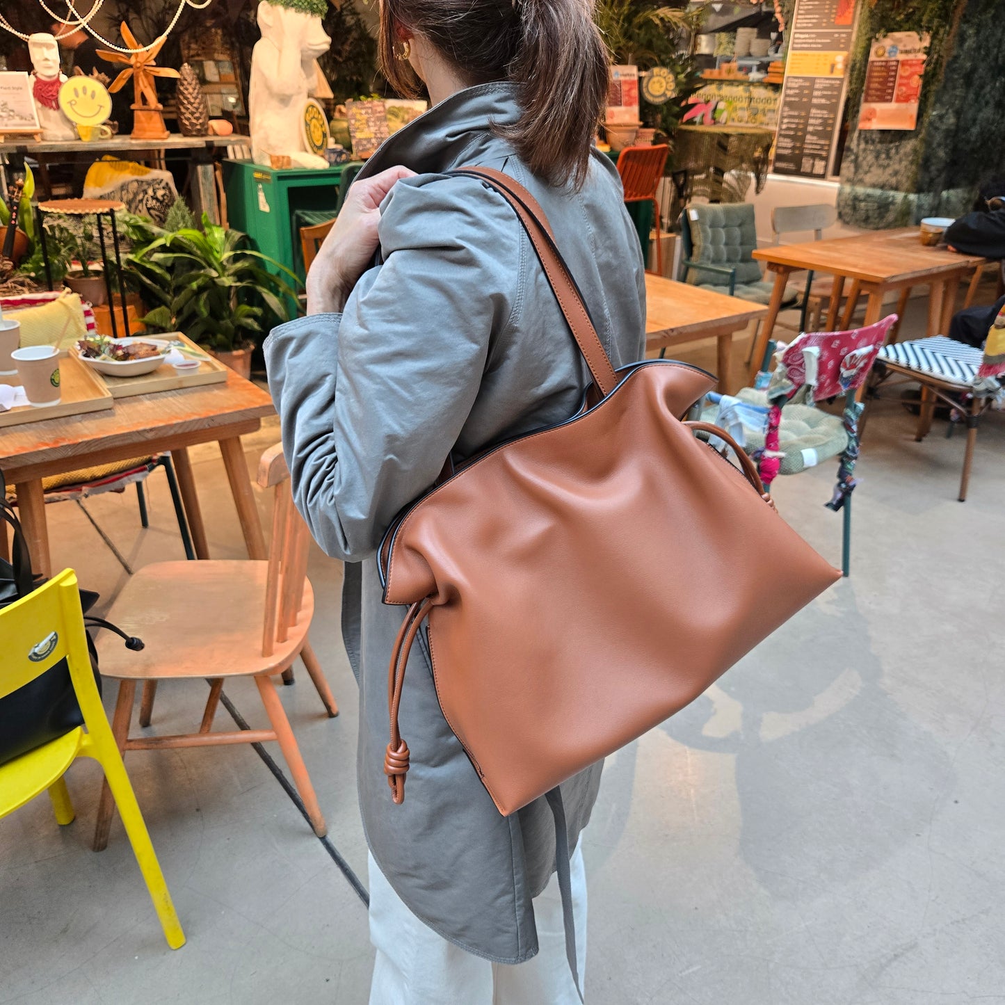 Korea Soft Calf Leather Tote Bag