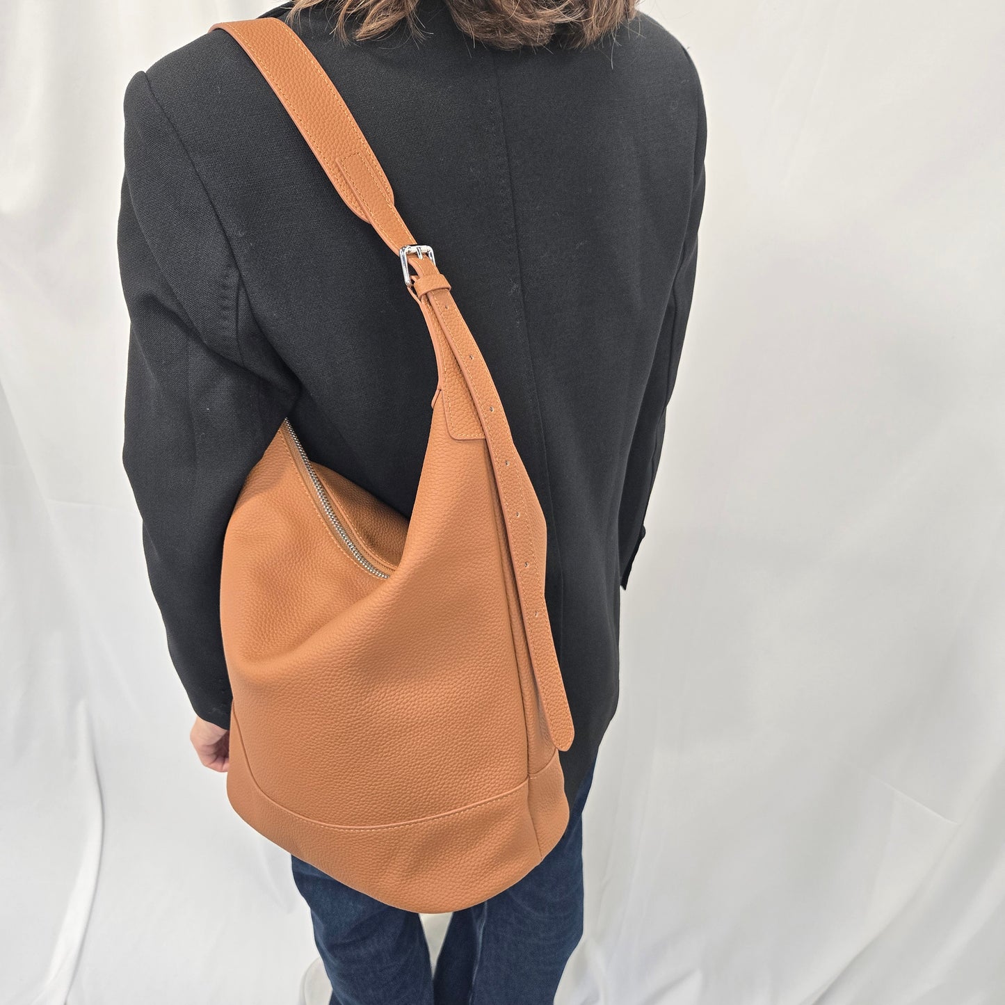 Korea Soft Pebble Leather Hobo Bag