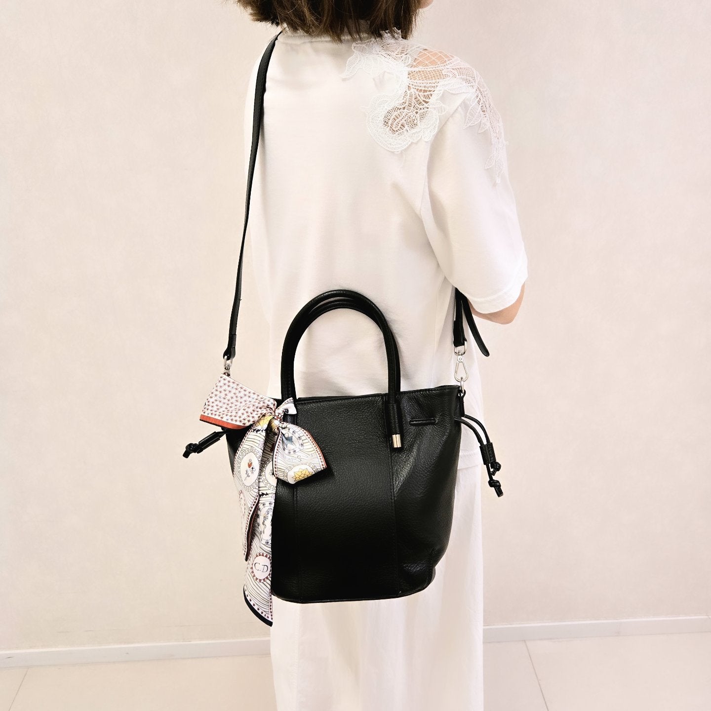 Korea Soft Pebble Leather Bucket Bag